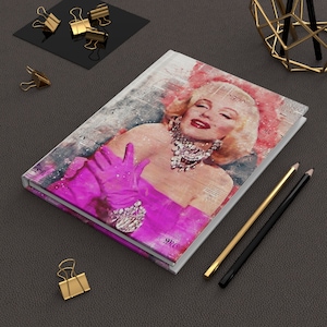 Vintage look Marilyn Monroe Hardcover Journal Notebook for Old Hollywood Retro Movie Lovers
