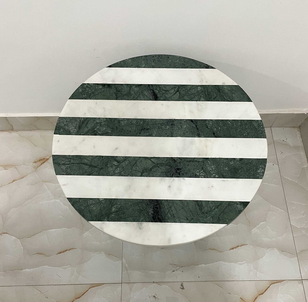 White & Green Marble Table Top Marble Coffee Table Marble Etsy