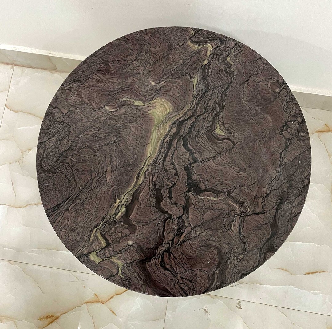 Brown Marble Table Top Marble Coffee Table Marble Side Etsy