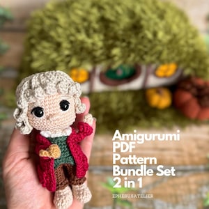 Bilbo Baggins Crochet Pattern: Shire House Amigurumi Doll Set (PDF Pattern)