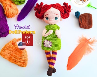 Colorful and Fun Amigurumi, Baby Doll Pattern, Handmade Crochet Tutorial, Craft Joyful Memories, Easy to Make, English PDF Pattern