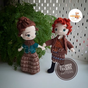 Claire and Jamie Fraser Amigurumi Doll Pattern Set, 2 in 1 Crochet PDF File, Crochet Tutorial, Intermediate Level, Instant Download PDF