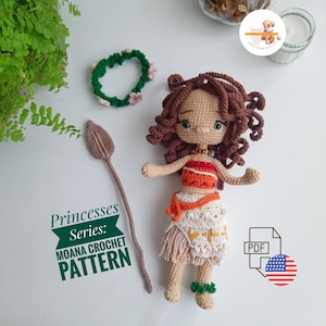 Princess Amigurumi Downloadable Pattern Handmade Crochet Doll English PDF, DIY Cute Princess Amigurumi Inspired Character Crochet Tutorial