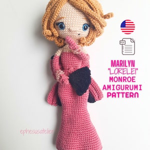 Marilyn Monroe, Amigurumi Doll Pattern, Amigurumi PDF Pattern, Crochet Tutorial, Amigurumi Toys, Handmade Toys, DIY Crafts, Iconic Figure zdjęcie 3