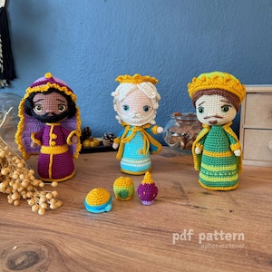 Nativity Scene Three Kings Amigurumi Crochet Pattern Bundle Set, Melchior, Balthazar, Gaspar, Christmas Crochet PDF, Handmade Gift Decor DIY