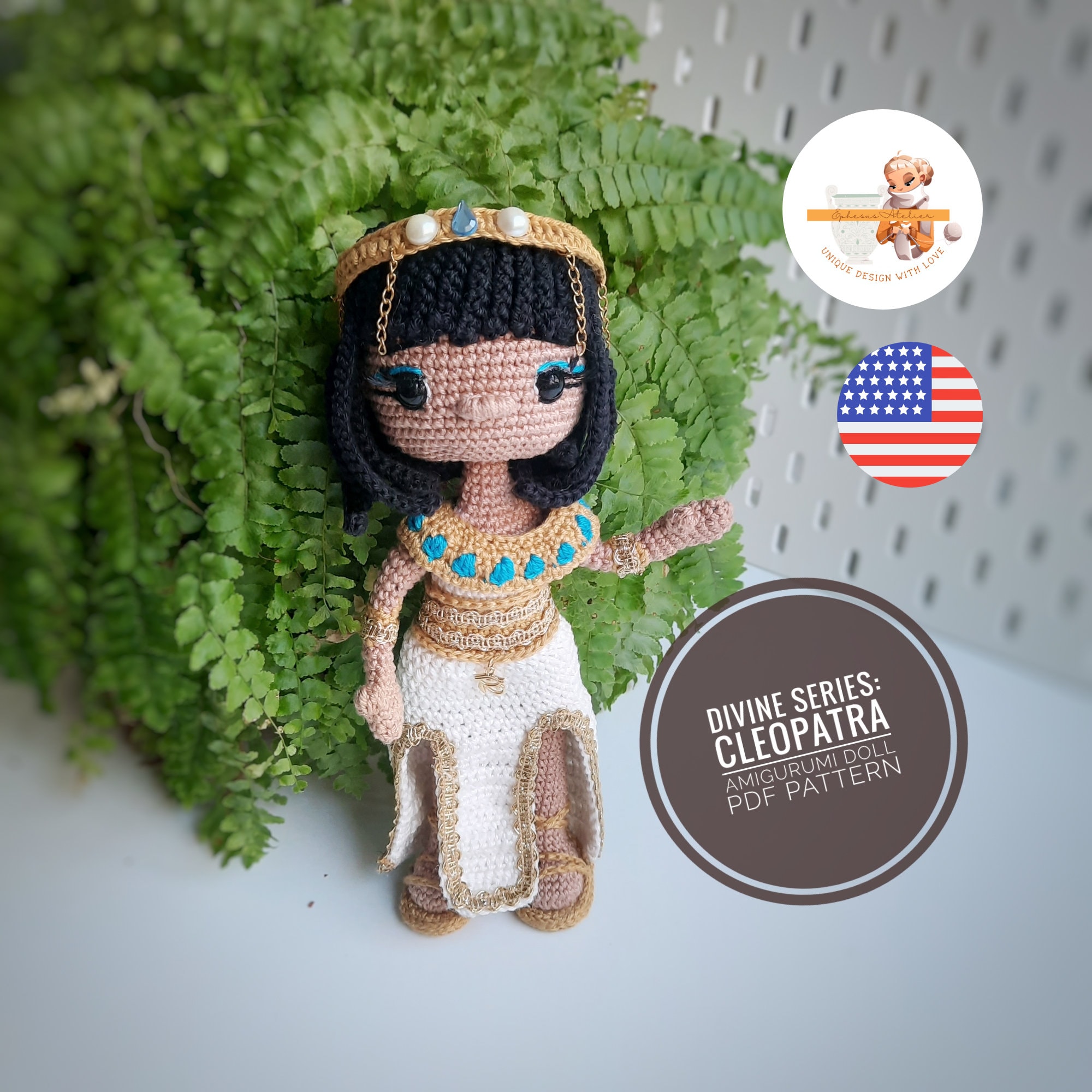 24 Fascinating Crochet Art Dolls and Figures 19 Cleopatra Egyptian Amigurumi Doll Crochet