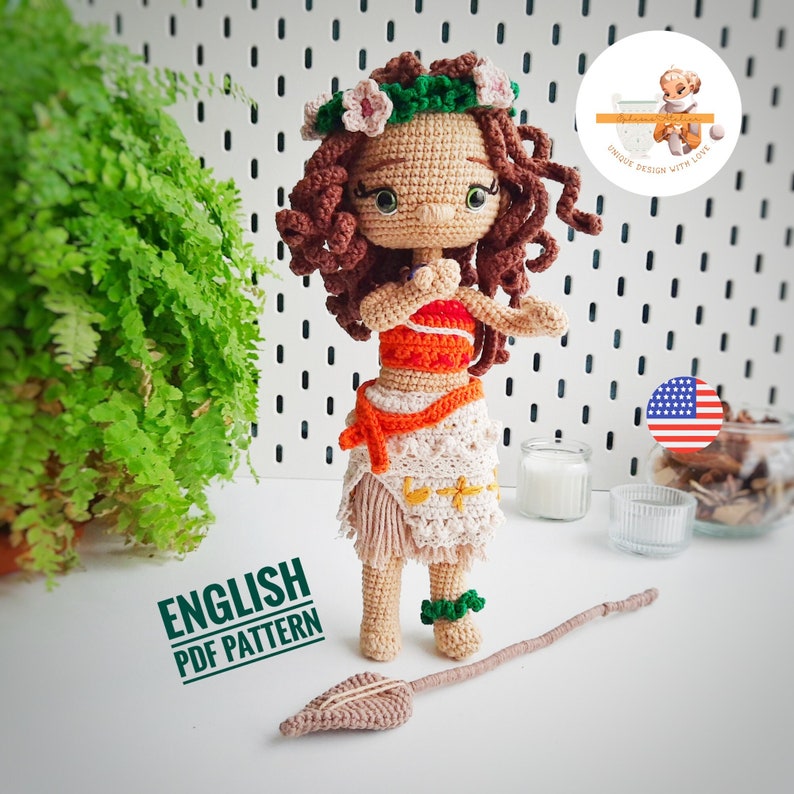 Moana crochet pattern,Disney crochet doll,Amigurumi Moana,DIY Moana doll,Crochet Disney princess,Disney character pattern,Moana-inspired amigurumi,Crochet Disney princess,Disney crochet doll,Moana toy pattern,Handmade Moana doll,Disney-themed crochet