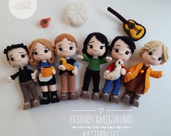 Friends Amigurumi Dolls Set, TV Show Crochet Pattern, Amigurumi Book, Crochet Pattern Bundle, Fan Gifts Ideas, Handmade Character Toy Series