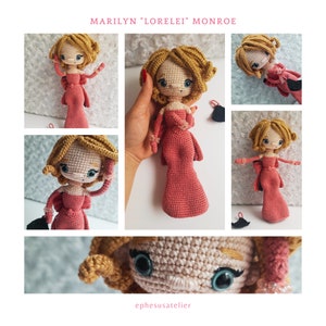 Marilyn Monroe, Amigurumi Doll Pattern, Amigurumi PDF Pattern, Crochet Tutorial, Amigurumi Toys, Handmade Toys, DIY Crafts, Iconic Figure zdjęcie 8