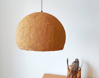 Paper Mache Lamp, Pendant light, Minimalist Lamp, Wabi Sabi light