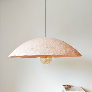 Paper Mache Lamp, Pendant Light, Minimalist Lamp, Wabi Sabi Light image 1