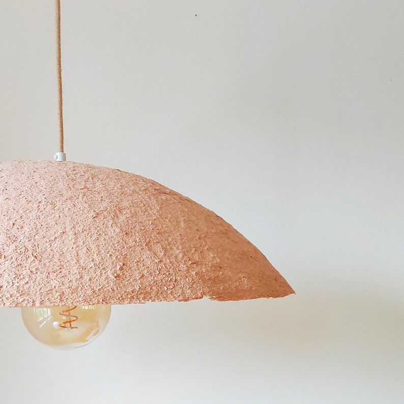 Paper Mache Lamp Pendant Light Minimalist Lamp Paper Mache Etsy