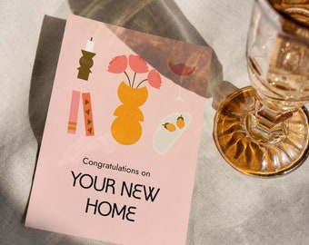 Congrats on your new home, home sweet home digital greeting card, printable housewarming card, gift for new homeowner, moving house card