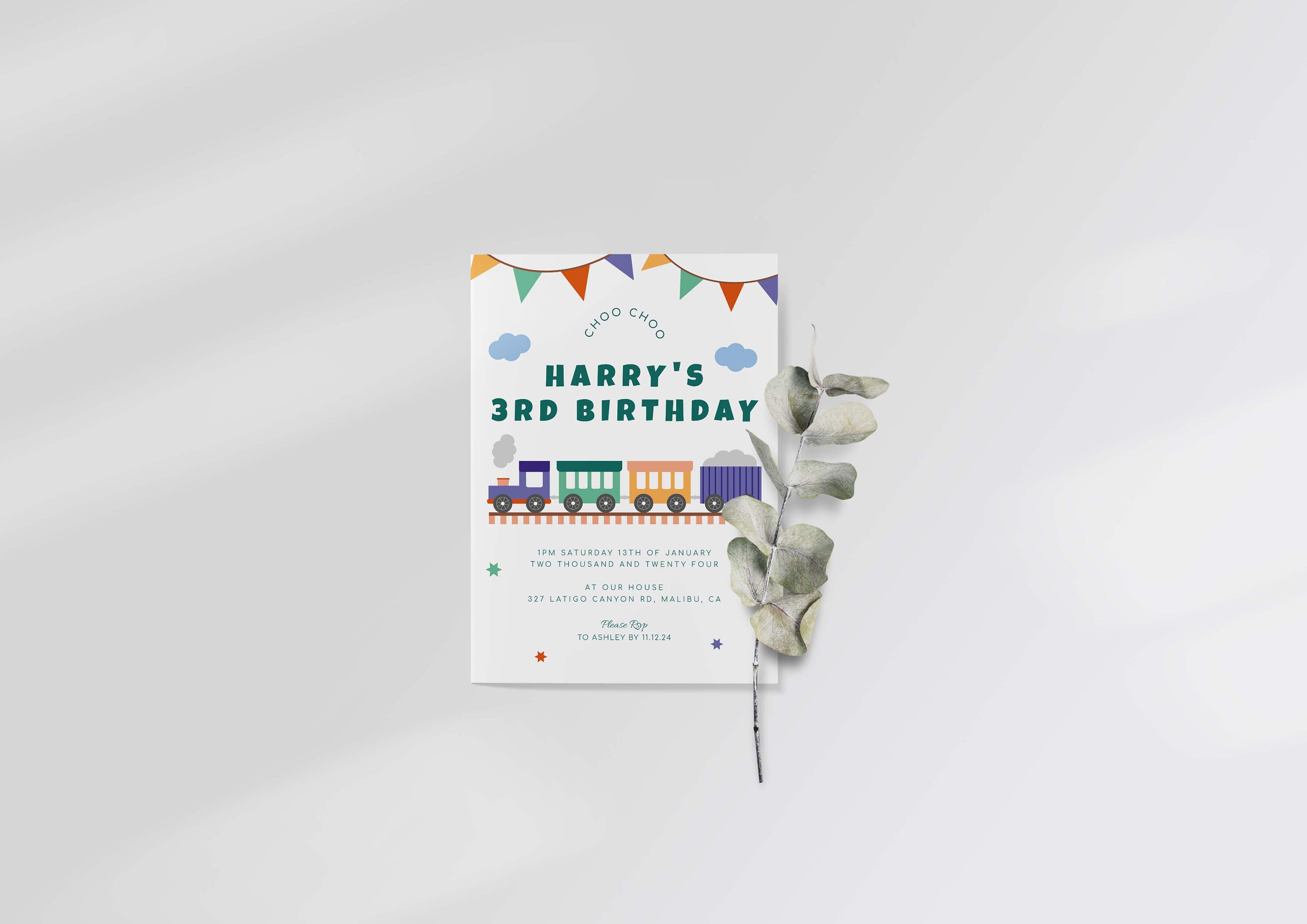 Train Birthday Invitation Template Editable Train Party - Etsy