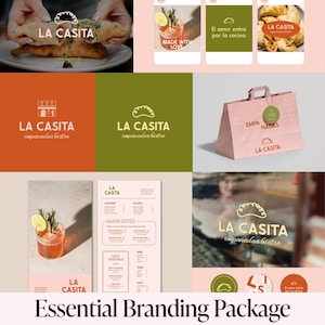 Merkidentiteit voor restaurant, aangepast brandingpakket voor kleine bedrijven, restaurantbrandingkit, logo en branding eten en restaurant