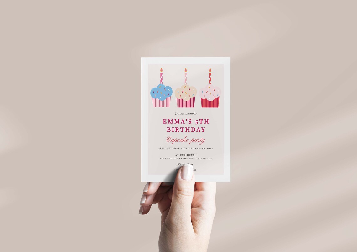Cupcake Decorating Birthday Invitation, Cupcake Birthday Template ...