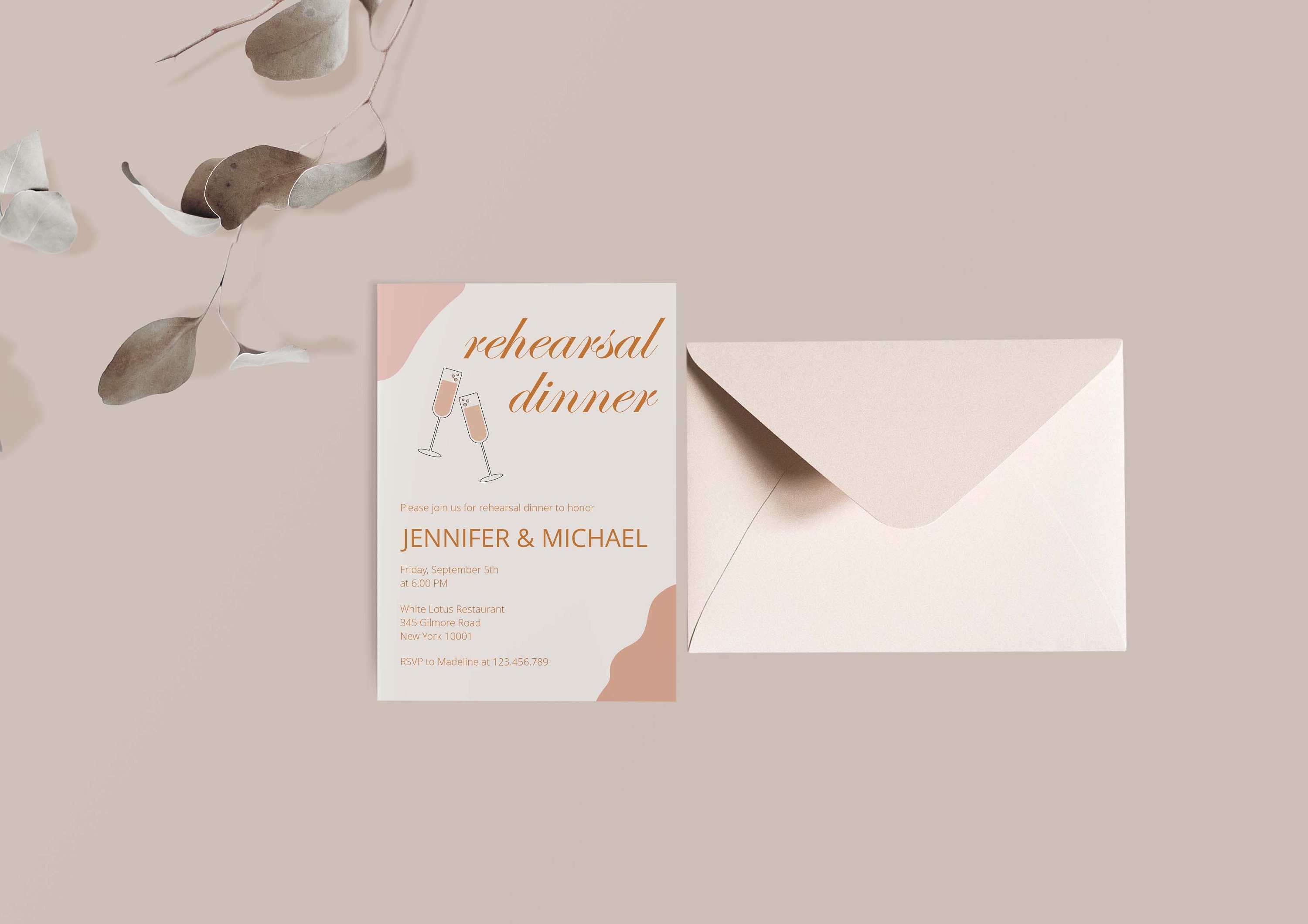 Printable Rehearsal Dinner Invitation, Dinner Party Invite, the Night ...
