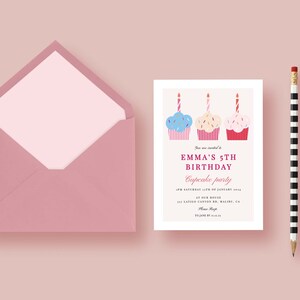 Cupcake Decorating Birthday Invitation, Cupcake Birthday Template ...