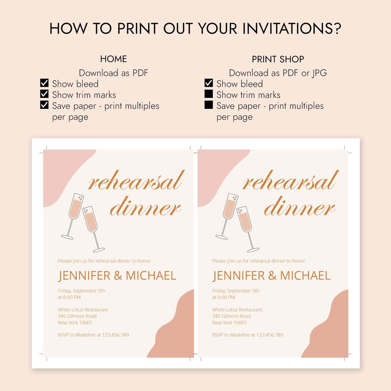 Printable Rehearsal Dinner Invitation, Dinner Party Invite, the Night ...