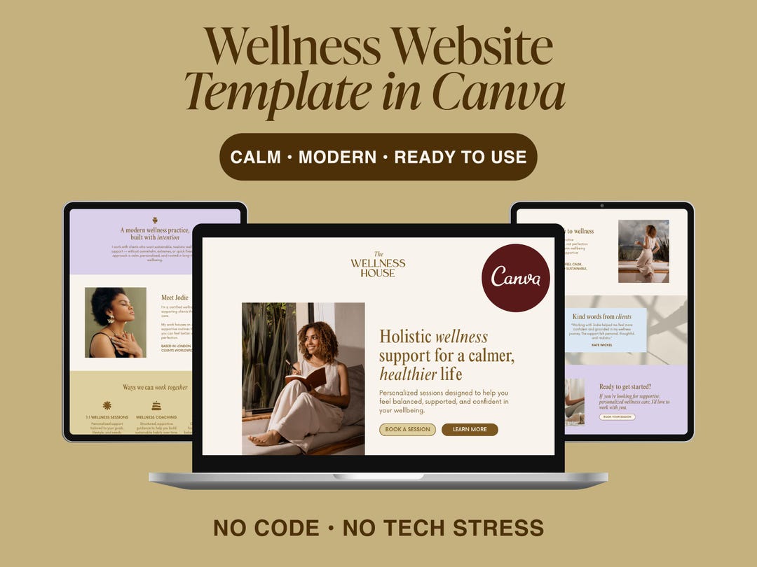 Canva Wellness Website Template Nutritionist, Coach (digital Download