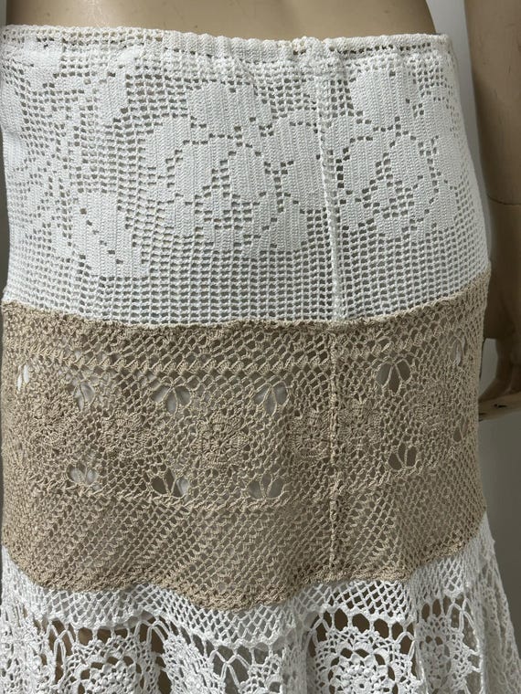 Gonna all'uncinetto foderata Gonna in pizzo patchwork foderata