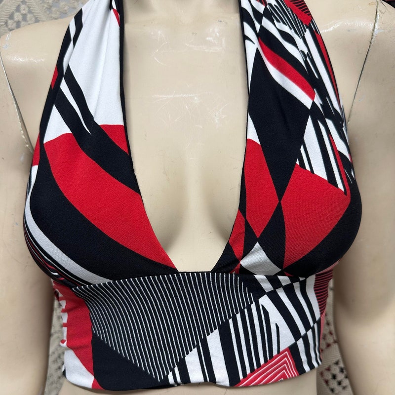 Etty Retro Plaid Halter Top main image 1