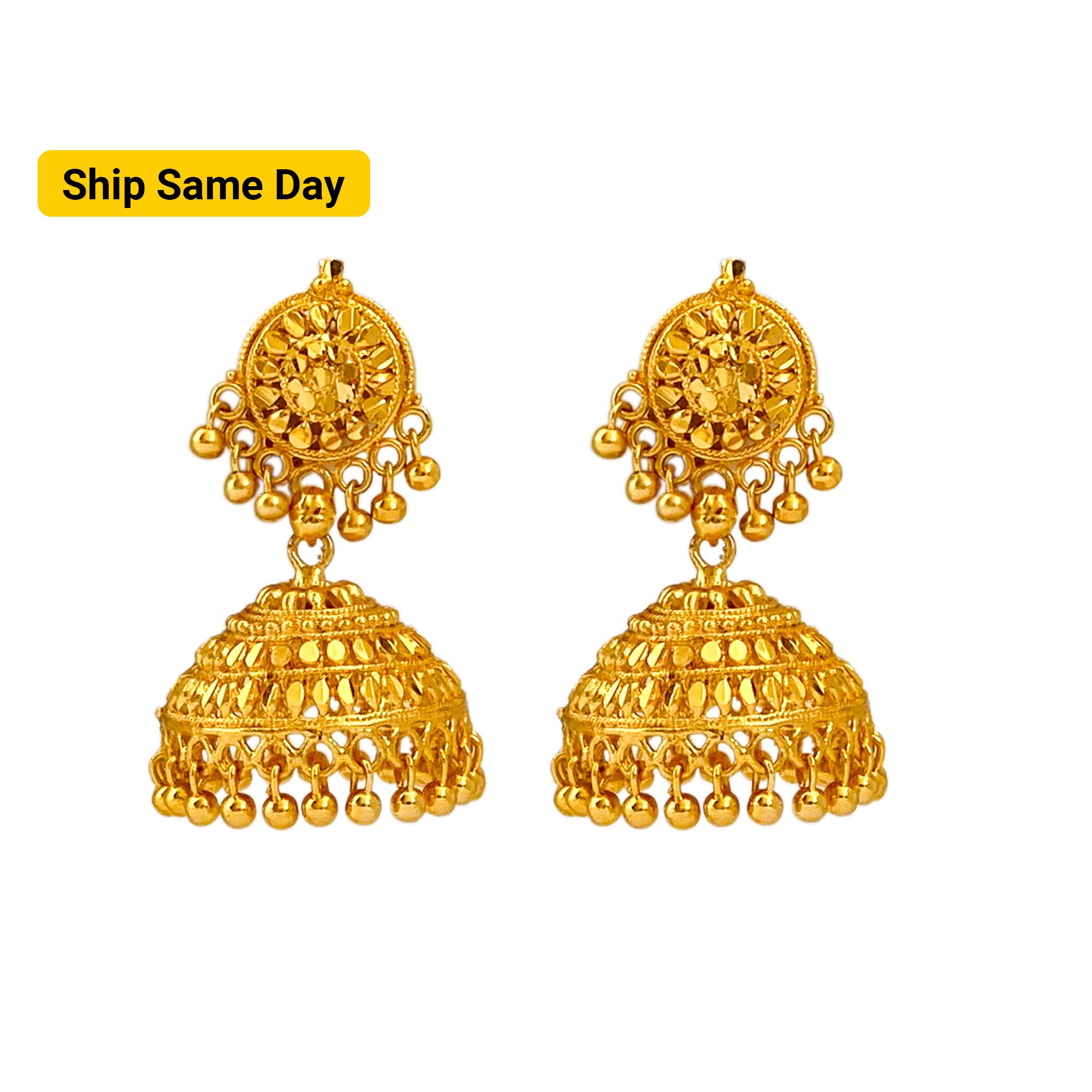 Dangling Jhumka Earrings Gold Plated Jhumka Indian Wedding Etsy
