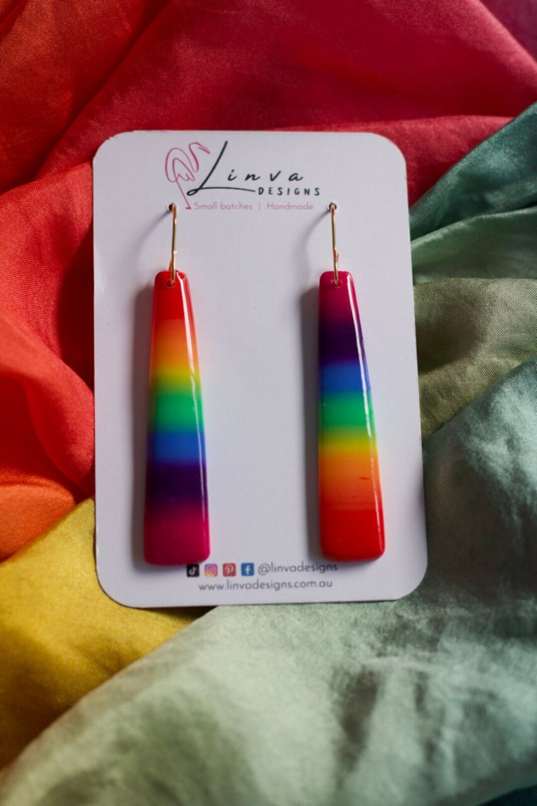 Rainbow Coloured Polymer Clay Earrings Rainbow Studs Etsy Australia