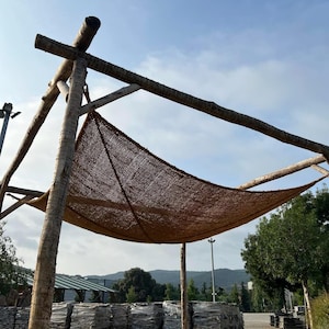 Coconut fiber shade sail, Shade Sail, Shade Cloth, Shade Netting for Garden, Patio, Deck / Reinforced with Anchors