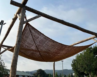 Coconut fiber shade sail, Shade sail, Shade cloth, Shade netting for garden; patio; terrace / reinforced with anchors
