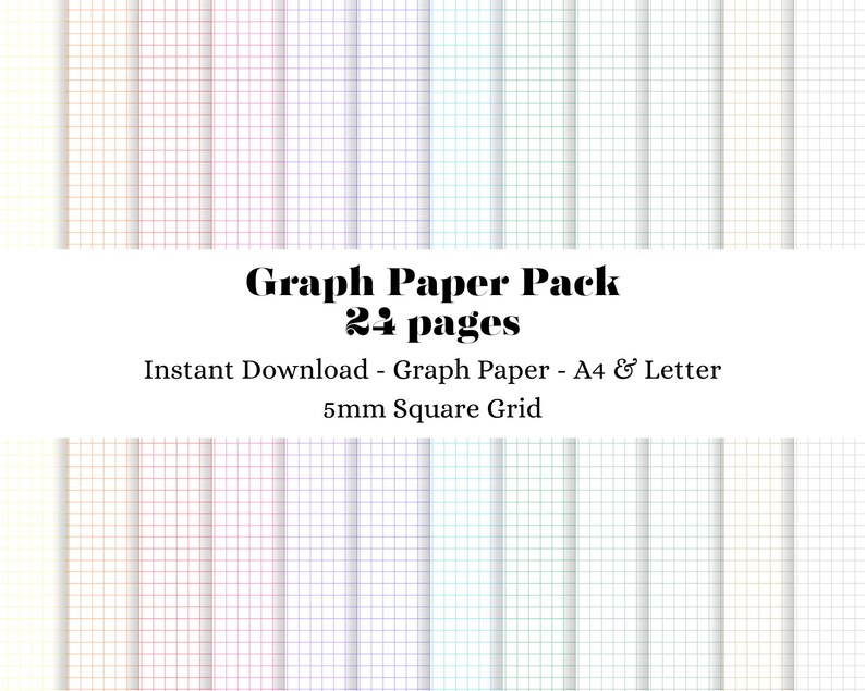 Graph Digital Paper: Graph Note Pages for Goodnotes, Notability (A4 ...