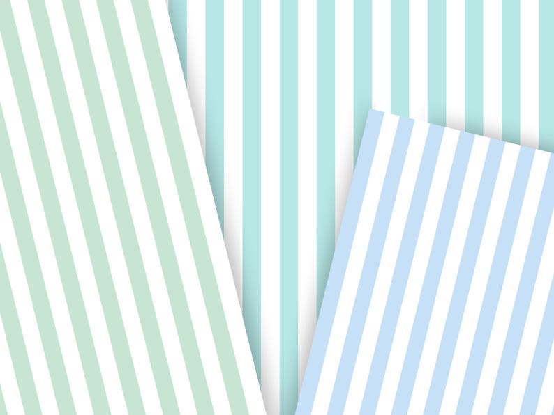 Seamless Stripe Digital Paper Bundle, Pastel Striped Backgrounds, 12x12 ...