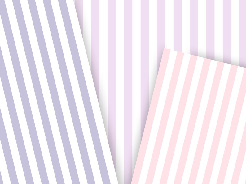 Seamless Stripe Digital Paper Bundle, Pastel Striped Backgrounds, 12x12 ...