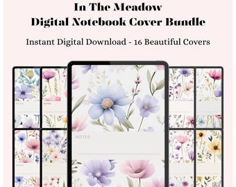 16 Meadow Inspired Digital Notebook Covers for ipad, Goodnotes Covers, Stunning Designs, Stunning Covers, Instant Download iPad aesthetics