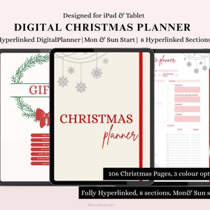 Digital julplanerare: Julbudget, listor och aktiviteter (kompatibel med Goodnotes/Notability) (PNG-filer)
