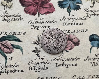 Victorian Floral Pictorial Love Token Charm