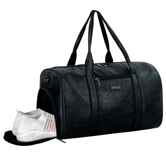 Luxury Duffel Bag Black Leather