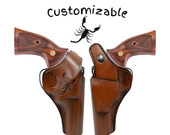 Fondina In Pelle Per Revolver L Frame - S&W 686, Colt Python 6-8 Pollici
