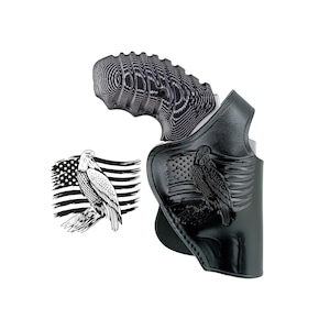 Leather Thumb Snap w Paddle Holster Fits Taurus Model 856, 82, 85, 605 Holster, Handmade, Revolver Adjustable Cant Right - Left Hand Holster