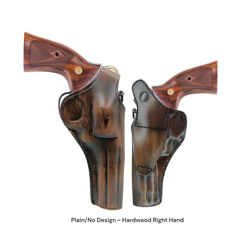 Handmade Genuine Leather Revolver Holster: Ruger Revolver Model Redhawk, Thumb Snap, Customizable image 20