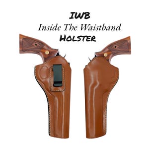 Handmade Leather IWB Holster: Taurus 66 & 65 Revolver, Concealed Carry