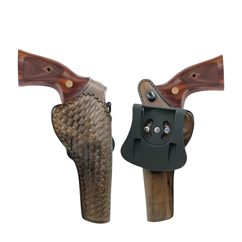 Funda de cuero para Ruger Super Blackhawk, inclinación ajustable, cierre de presión para el pulgar imagen 18