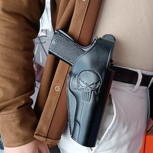 Magnum Research Desert Eagle & Baby Eagle Holster | Genuine Leather Handmade | Thumb Break | Customizable Gift | Two Position | Cross Draw