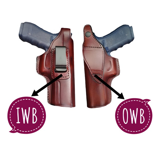 Leather IWB & OWB Holster Fits Magnum Research 1911 -Desert Eagle-Baby Eagle, Concealed Carry Gun Holster, Handmade Right or Left Hand Case
