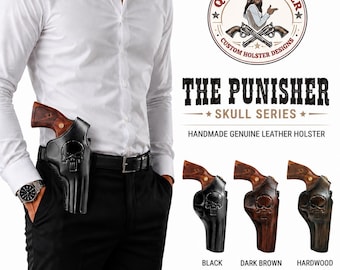 Handmade Leather Holster: Smith Wesson N-Frame, Thumb Snap, Customizable