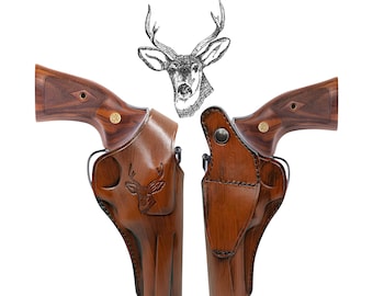 Leather Owb Holster: Smith & Wesson N-Frame Model 25 27 29 57 327 610 625 627 629