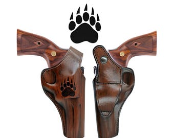 Handmade Leather OWB Holster: Colt Python, King Cobra, Customizable