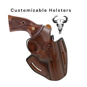 Handgemaakte leren revolverholster: Taurus-tracker, duimonderbreking