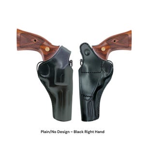 Handmade Genuine Leather Revolver Holster: Ruger Revolver Model Redhawk, Thumb Snap, Customizable image 18