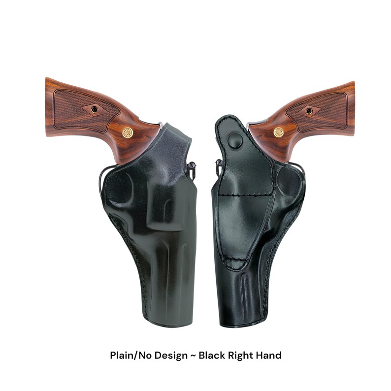 Handmade Genuine Leather Revolver Holster: Ruger Revolver Model Redhawk, Thumb Snap, Customizable image 18